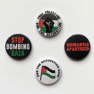 4 End Occupation Free Palestine Button Badges Dismantle Apartheid