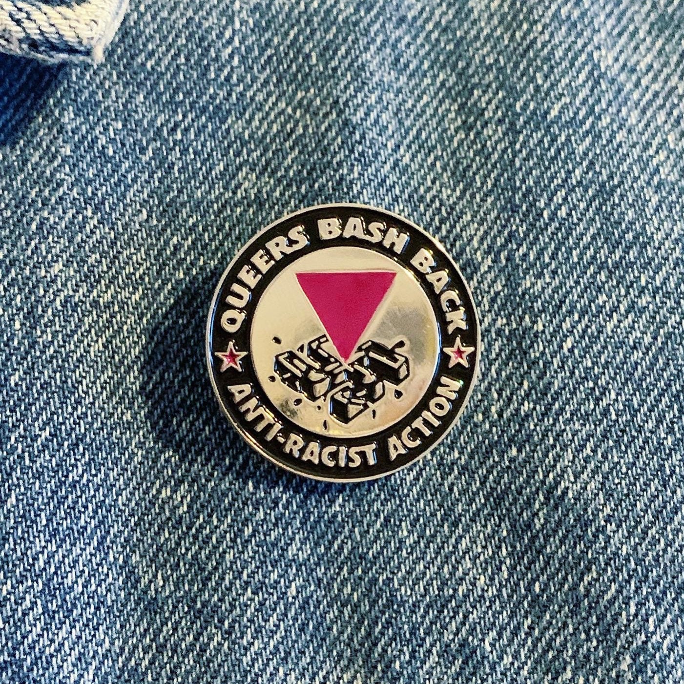 Queers Bash Back Anti-Racist Action Enamel Pin Antifascist Badge
