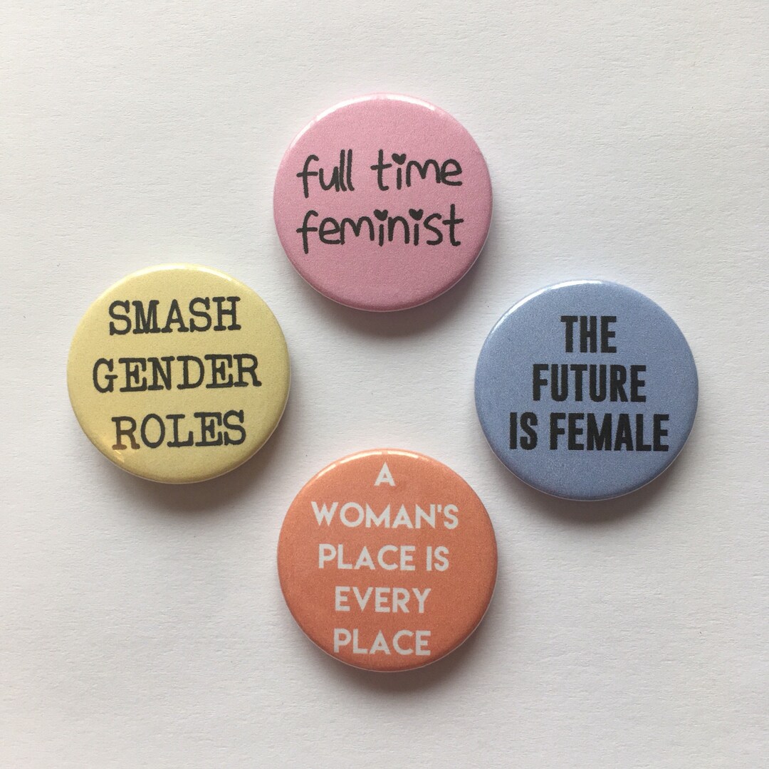 Feminist 4 Badge Set Political Pinback Button Badges - Etsy
