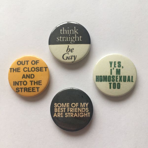 4 Pack Gay Pride LGBT Lesbian Badges Pin Buttons Set