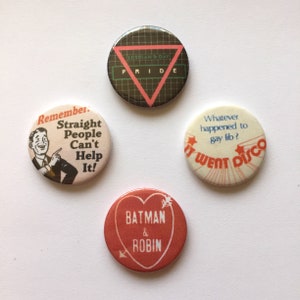 Gay Pride Vintage Remake Buttons LGBT Pins Lesbian Badges Retro