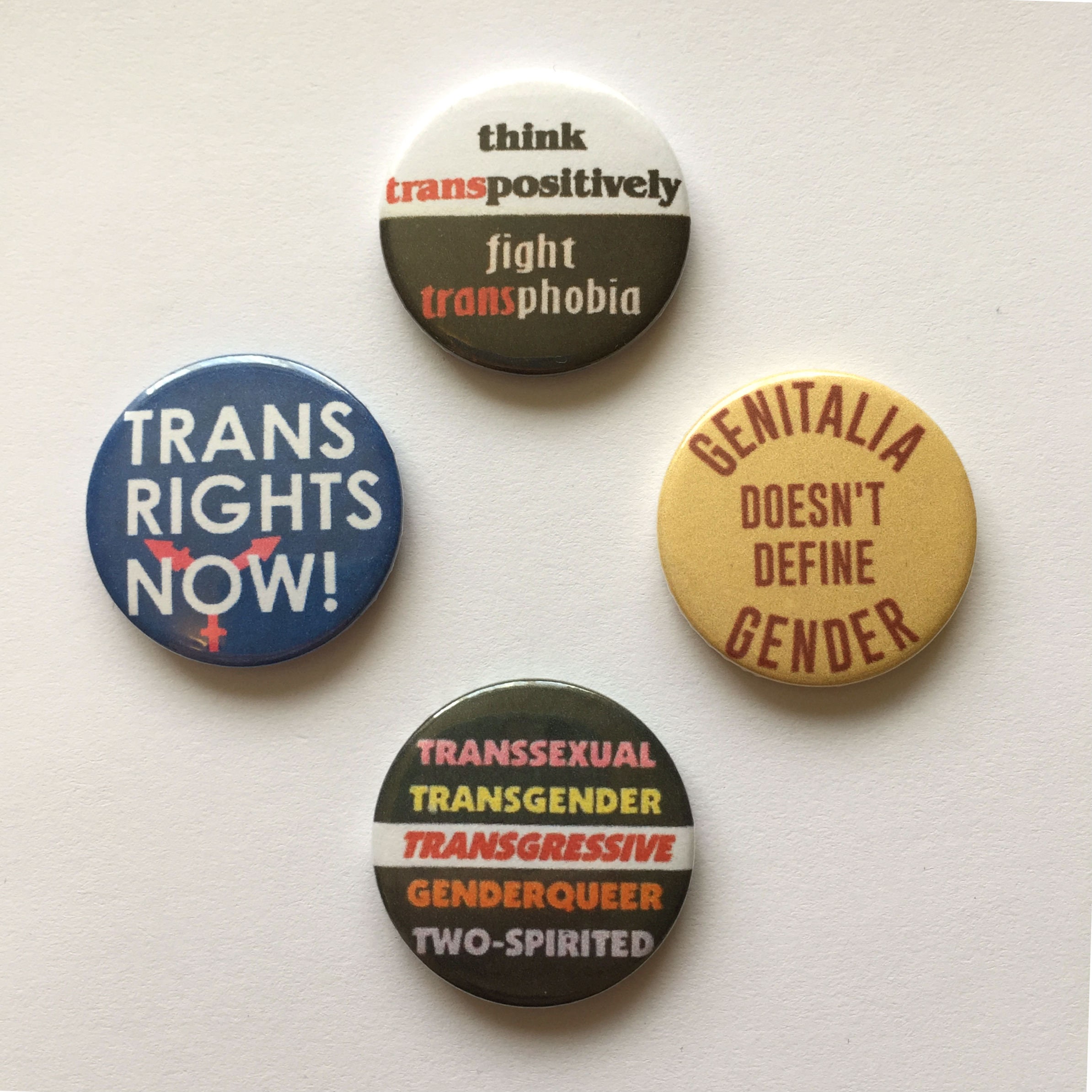 4 Trans Button Badges Vintage Remake Transgender Retro 4 Trans Button Badges Vintage Remake Transgender Retro