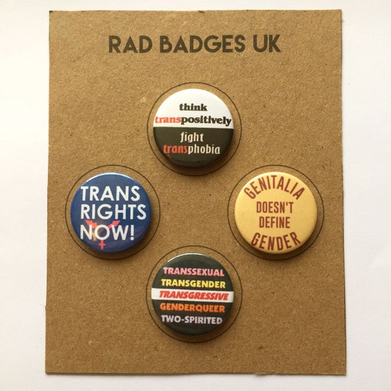 4 Trans Button Badges Vintage Remake Transgender Retro 4 Trans Button Badges Vintage Remake Transgender Retro