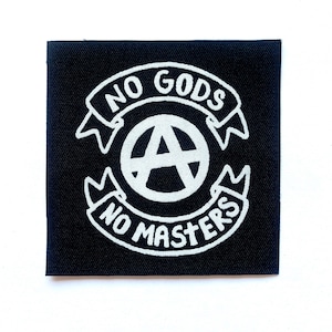 No Gods No Masters Screen Printed Anarchist Patch Anarchy Symbol Sew On Punk Patches
