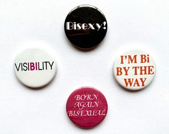 4 insignias de botones de remake vintage bisexuales Bi Pride Pins