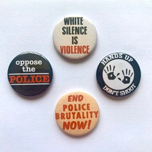 Antiracistische 4-pins set politiegeweld Protestbadges Anti-cop Hands Up Don't Shoot-knoppen Black Lives Matter