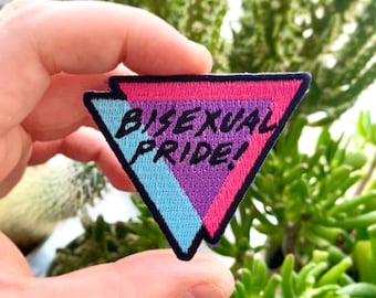 Bisexual Pride Embroidered Patch LGBT Iron On Vintage Remake