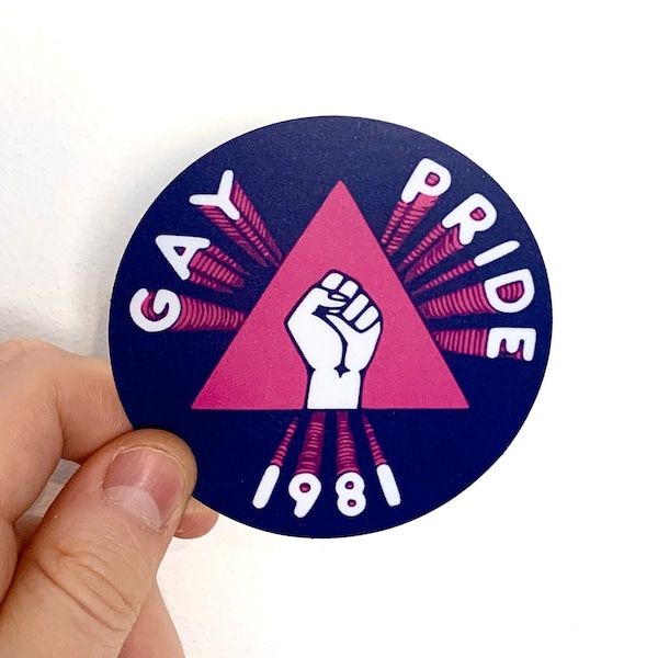 Gay Pride 1981 Vintage Remake Sticker Retro LGBT Reproduction Vinyl Decal Lesbian Queer Protest