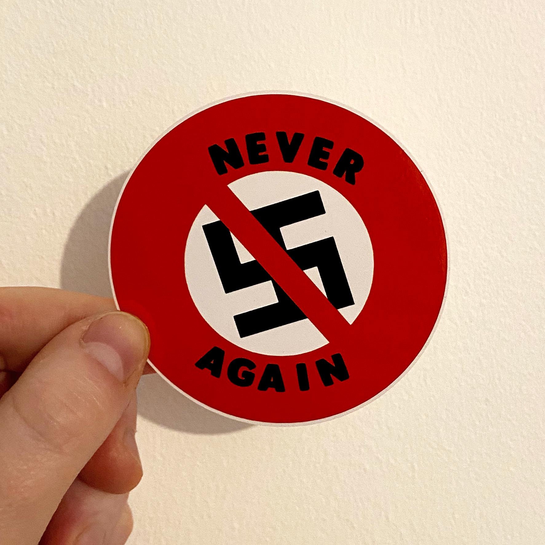 Never Again Anti-Fascist Sticker Anti-Nazi Vinyl Decal Antifa Fuck Fascism