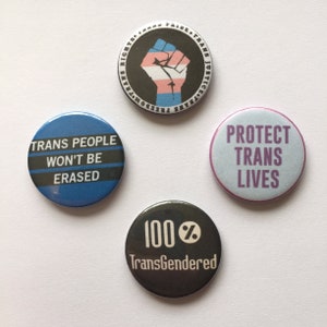 Trans Pride Buttons Transgender Rights Pinback Badges Vintage Remake