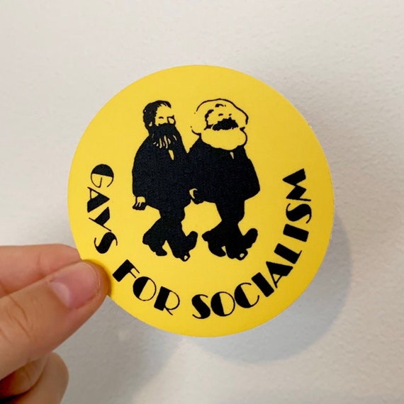 Gays For Socialism Sticker Marx Engels LGBT Vinyl Decal Vintage Remake