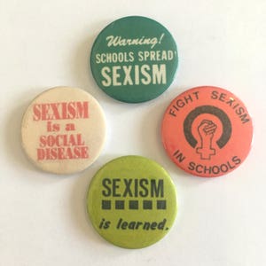 Feminist Fighting Sexism in Schools 4 Badge Set
