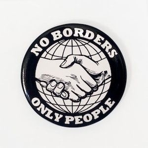 Magnet No Borders Only People Anarchist Socialist Leftist Button Fridge Magnet