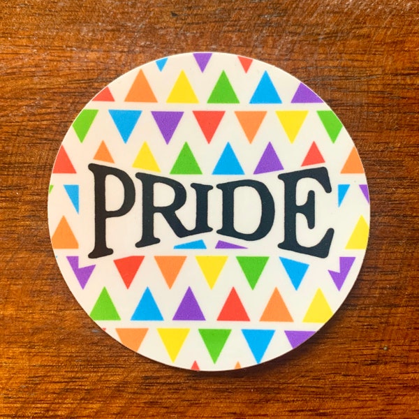 Pride Vinyl Sticker: Rainbow Triangles LGBTQ Decal (75mm)