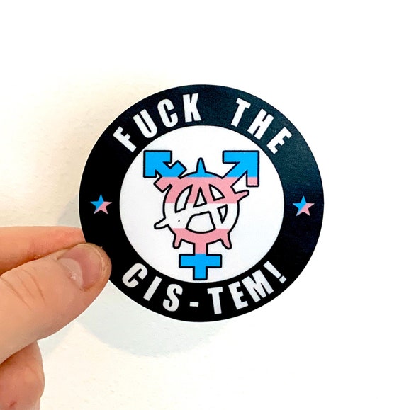 Fuck The Cis-Tem Trans Anarchy Sticker Transgender Anarchist Vinyl Decal
