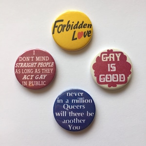 Gay Pride Vintage Remake Buttons Queer Love Gay is Good Lesbian Badges Pins