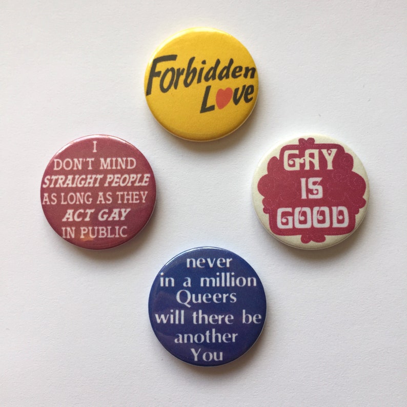 Gay Pride Vintage Remake Buttons Queer Love Gay is Good Lesbian Badges Pins image 1