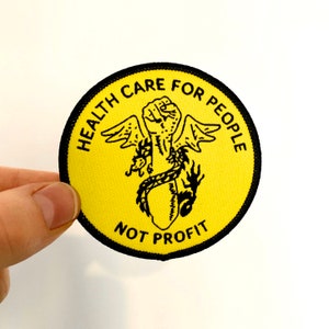 Gesundheit Pflege für Menschen nicht Profit Patch Eisen auf gestickt gewebt Vintage Remake