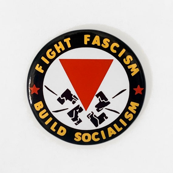 Magnet Fight Fascism Build Socialism Leftist Red Triangle Anti-Fascist