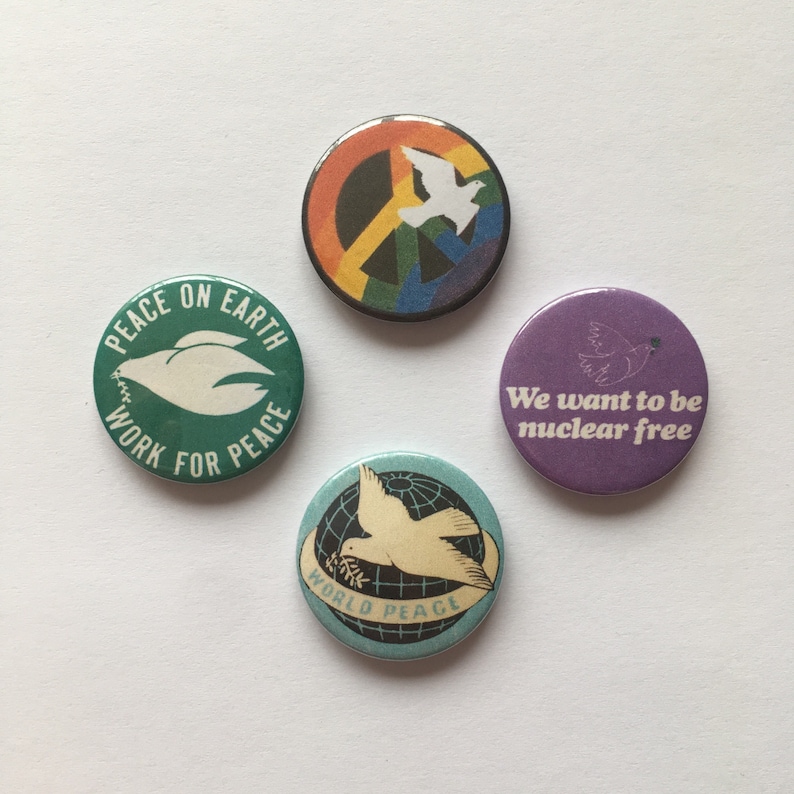 4 Anti-war Peace Sign Dove Pinback Buttons World Peace - Etsy
