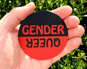 Genderqueer Vinyl Sticker LGBTQIA Trans Non-Binary Queer Decal Vintage Remake