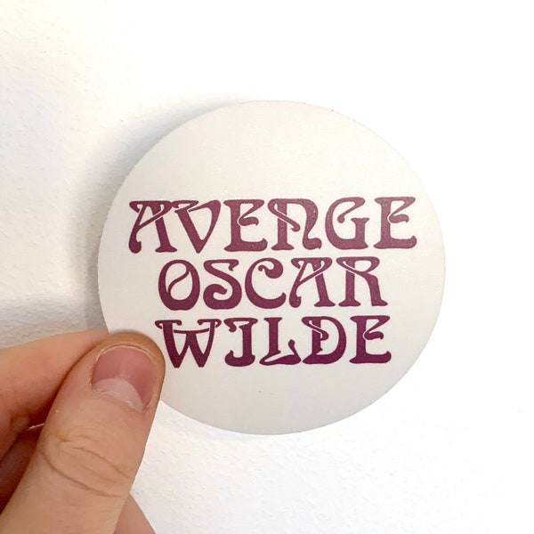 Avenge Oscar Wilde Aufkleber Vinyl Aufkleber Vintage Remake Reproduktion Retro Button LGBTQ Gay Pride Demonstration