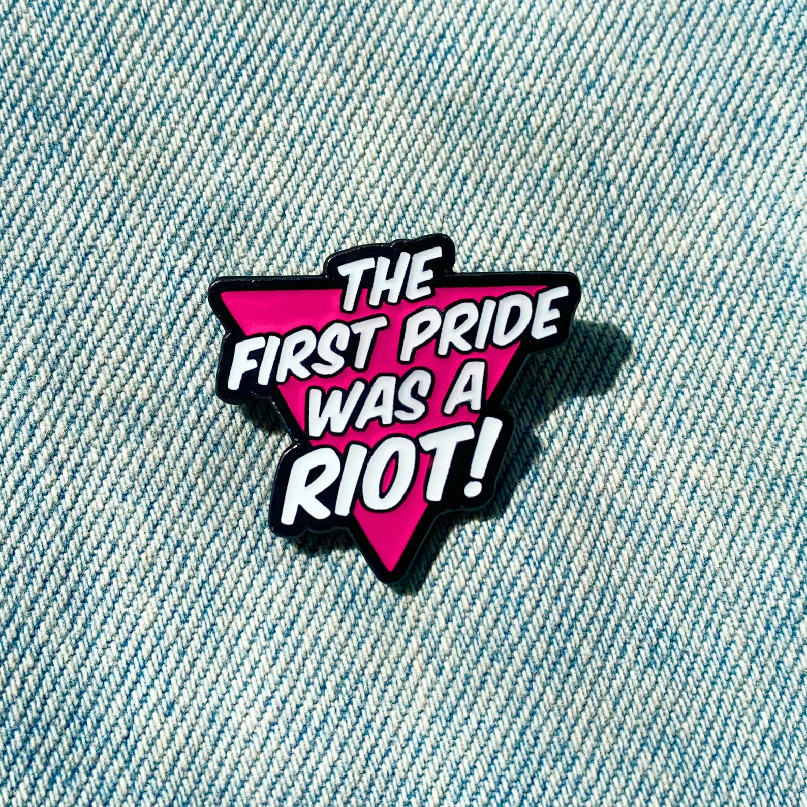 The First Pride Was A Riot Enamel Pin Pink Triangle LGBTQ Gay Lesbian ...
