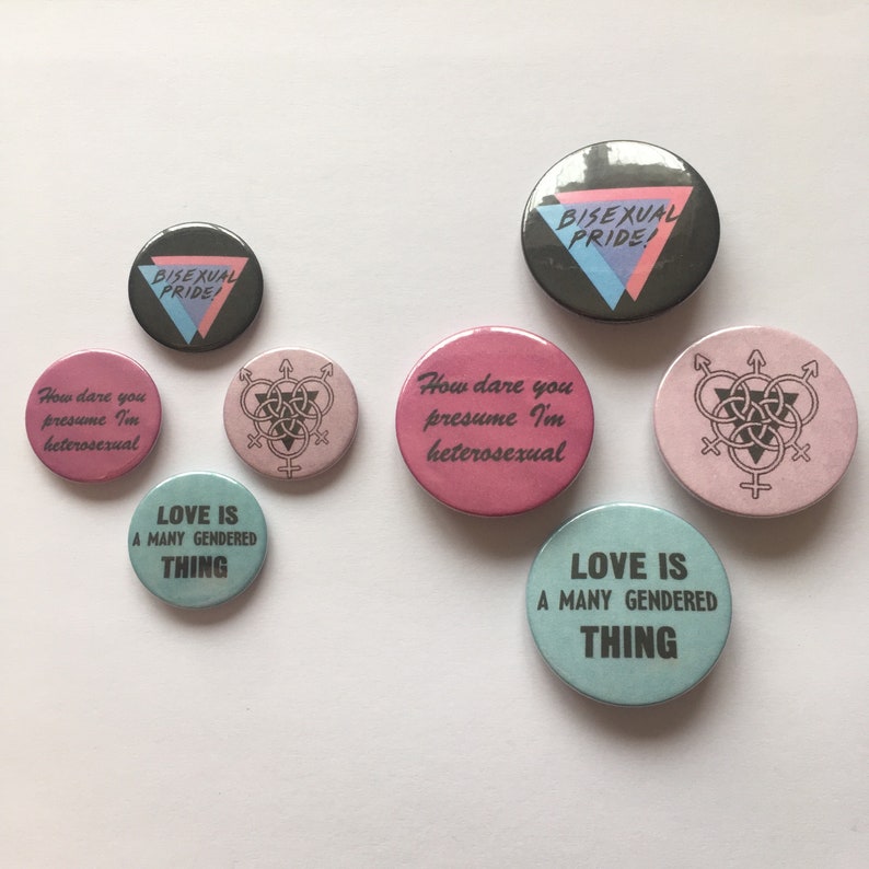 Set Of 4 Bisexual Pride Lgbt Bi Pin Badge Buttons Etsy