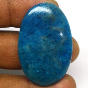Handicraft Nice Quality Blue Apatite Gemstone, Natural Blue Apatite Cabochon, Oval Shape For Jewelry Making, Apatite Stone, Size 40X26X6 MM