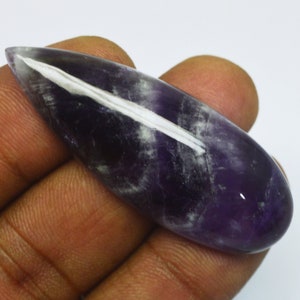 Terrific Awesome Quality Amethyst Gemstone, Beautiful Amethyst Gemstone, Well Polished Amethyst Cabochon, Pear Shape Stone, Size 50X19X9 MM