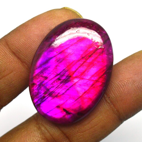 Handicraft Nice Quality Purple Dyed Labradorite Gemstone, Healing Crystal Labradorite Cabochon, Awesome Purple Fire Gemstone,Size 35X25X6 MM