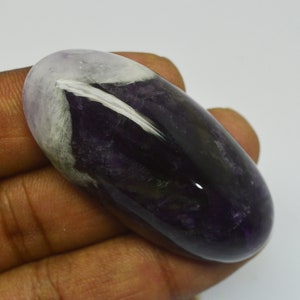 Gorgeous Natural Quality Amethyst Cabochon, Handicraft Amethyst Gemstone, Smooth Polished Stone, Oval Shape, Size 52X25X12 MM