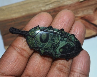 Kambaba Jasper Pendant 43x29x4MM Smooth Plain Pear Shape Cabochon Gemstone Pendant