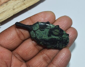 Kambaba Jasper Pendant 43x29x4MM Smooth Plain Pear Shape Cabochon Gemstone Pendant