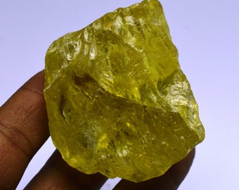 Fabulous  Attractive Quality Lemon Quartz Raw Gemstone, Loose Gemstone For Pendent Making Lemon Quartz Raw, Natural Raw, Size 66X47X35 MM