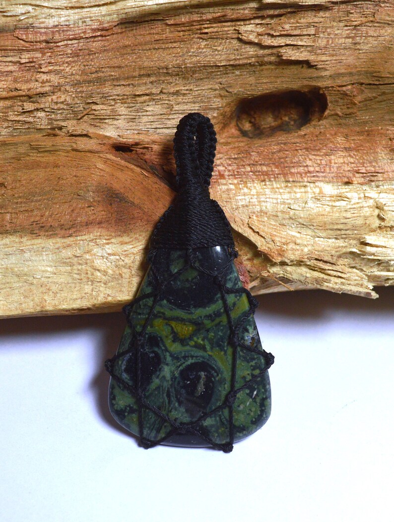 Kambaba Jasper Pendant 43x29x4MM Smooth Plain Pear Shape Cabochon Gemstone Pendant