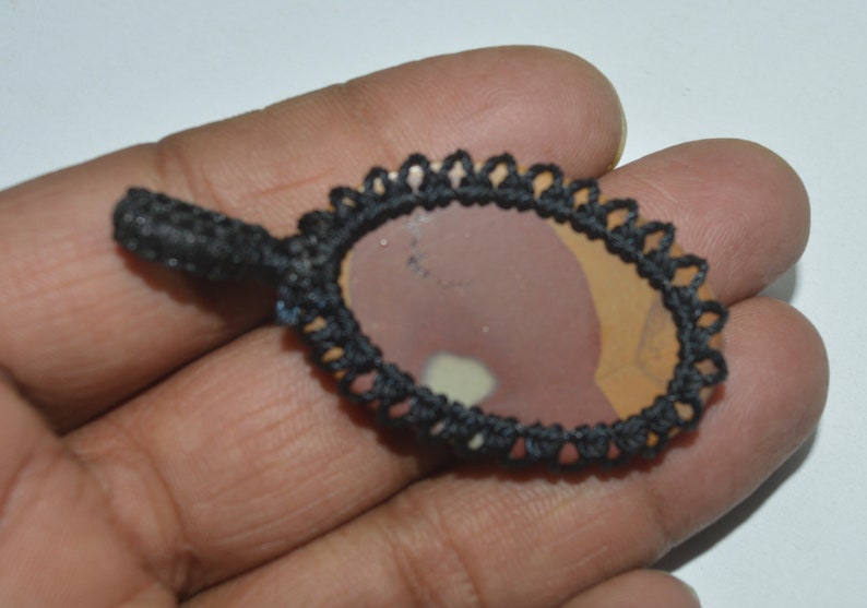 Noreena Jasper Pendant Natural Noreena Jasper Pendant Size 38x25x5MM Smooth Oval Shape Cabochon Gemstone Pendant