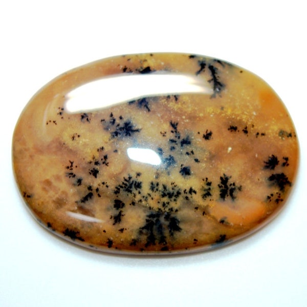 Honey Dendrite Agate Cabochon Dendrite Opal Loose Cabochon Gemstone 50x36x7mm Approx Oval Shape Making Jewelry Cabochon