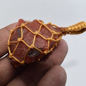 Fantastic Natural Quality Carnelian Pendent Gemstone, Every Pendent Cord Free, Amazing Carnelian Macrame Pendent Raw, Size 60X32X21 MM
