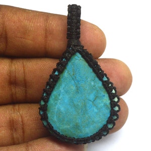 Colgante de piedra preciosa turquesa de fabulosa calidad natural, piedra preciosa turquesa bien pulida a mano, colgante liso, forma de pera, tamaño 53 x 30 x 10 mm