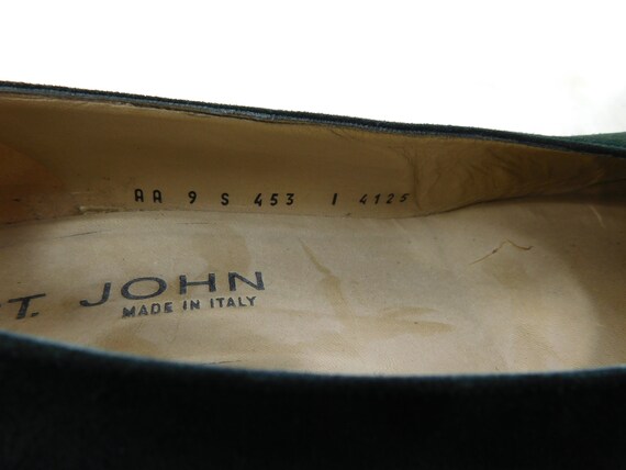 Vintage St. John Green Suede Leather Cap Toe Bloc… - image 9