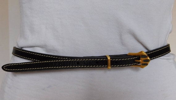 Vintage Judith Jack Thin Leather Belt With Marcas… - image 2