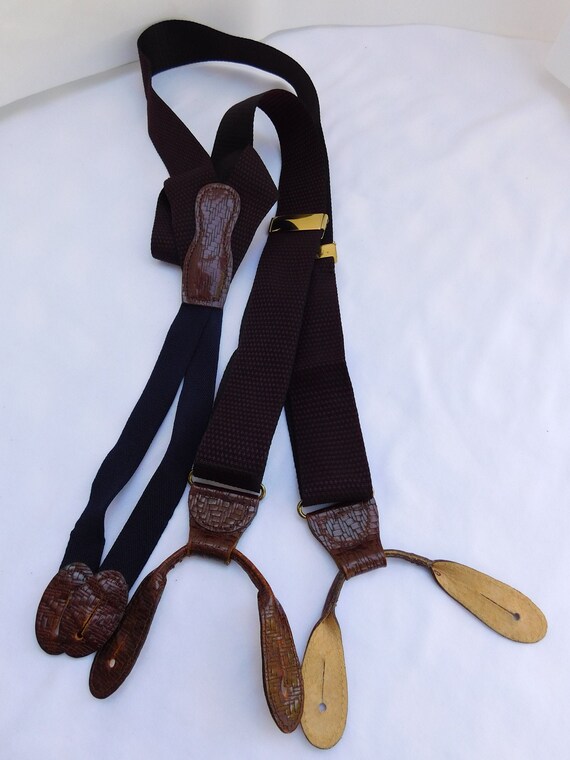 Vintage MARTIN DINGMAN Embossed Leather Y Suspend… - image 5