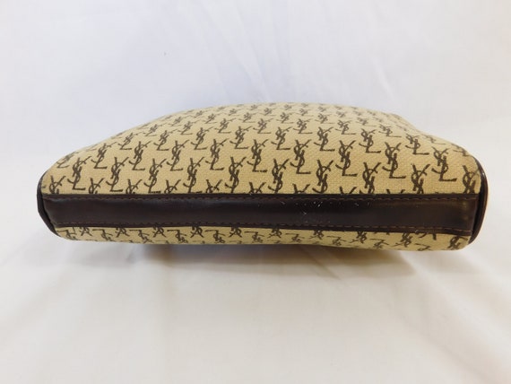 Rare Vintage YSL Canvas Monogram Clutch Cosmetic … - image 5