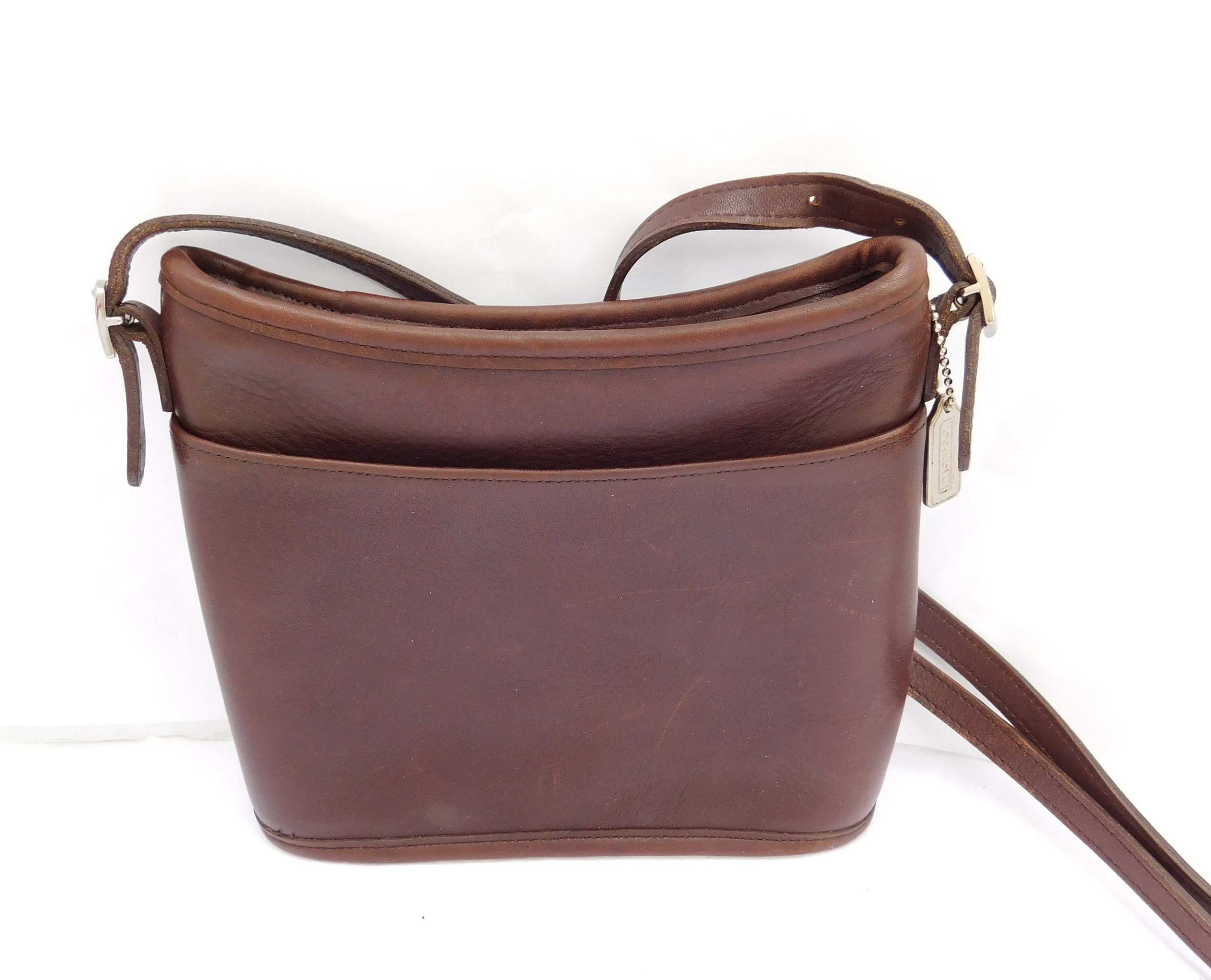 COACH Brown Leather Crossbody Shoulder Bag E3027