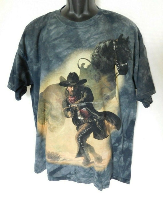 The Mountain Tye Dye Cowboy On Dark Horse Graphic 