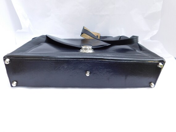 Vintage Firenze Pratesi Black Italian Leather Bri… - image 10