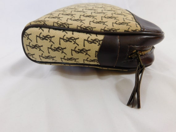 Rare Vintage YSL Canvas Monogram Clutch Cosmetic … - image 4