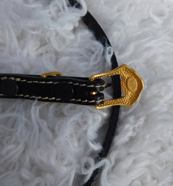 Vintage Judith Jack Thin Leather Belt With Marcas… - image 4