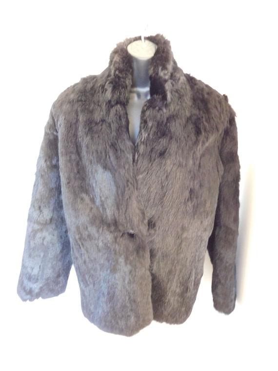Vintage Mademoiselle Black Rabbit Fur Luxury Coat